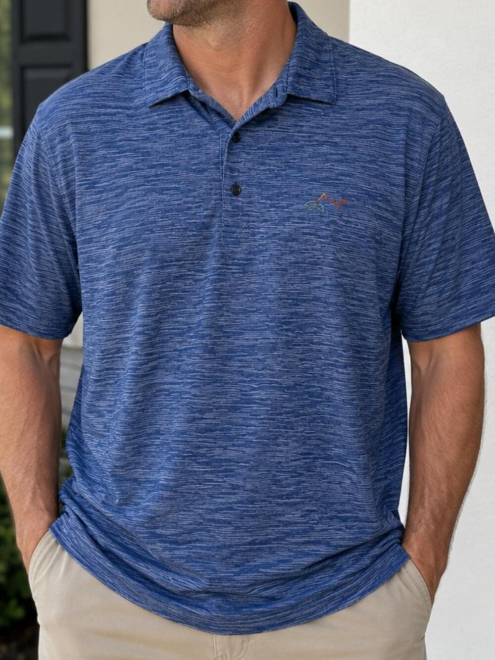 Greg Norman Collection Men's Blue and Navy Polo-shirts